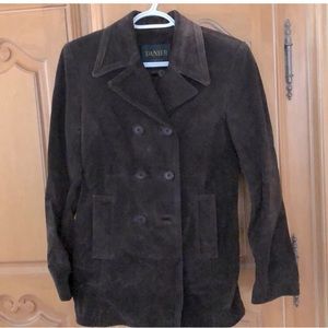 Vintage Danier chocolate brown suede jacket coat